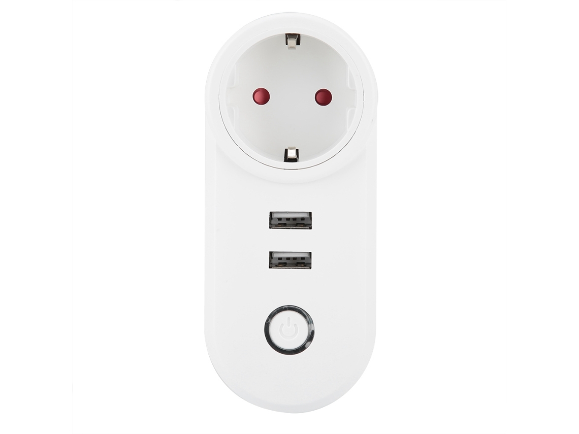 Laxiscreed Tomada Wifi Inteligente Ue Com Controlo Remoto Via App E Portas Usb