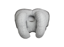 Travesseiro De Apoio Craniano Para Bebê 2 Em 1, Travesseiro Ajustável De Algodão Orgânico Para Carrinho De Bebê E Assento De Carro (cinza)