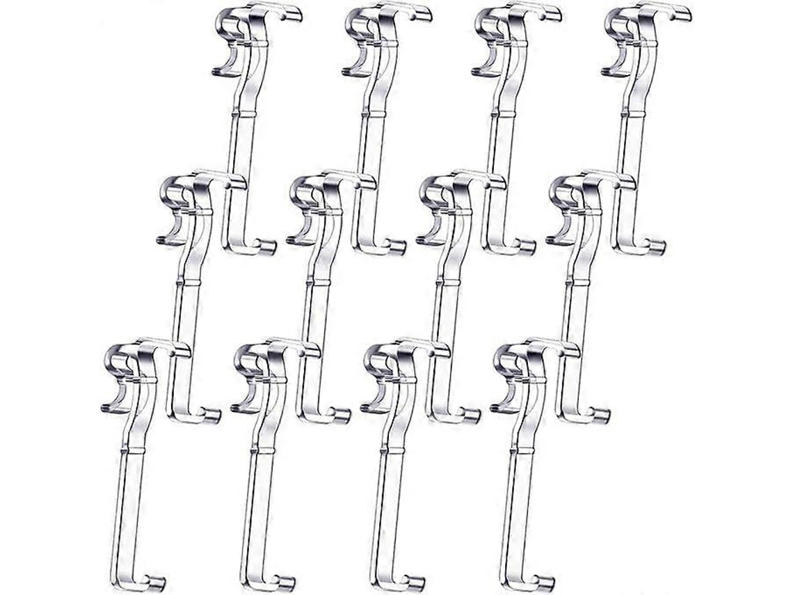 Clips de Volante para Persianas Horizontales de 2,5 Polegadas Clip Retenedor de Volante Plástico Transparente Oculto 12 Piezas