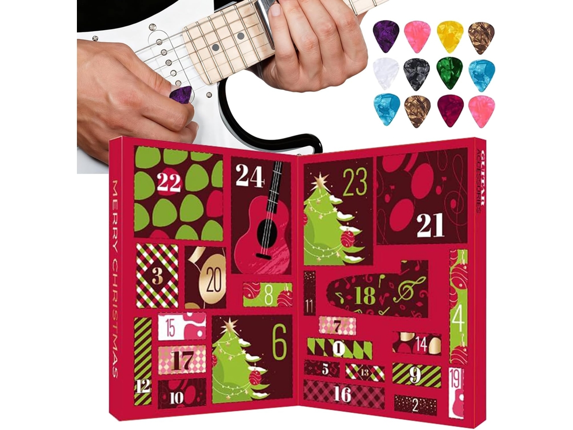 Calendário Do Advento Com Contagem Regressiva| Do De Acessórios Para Guitarra 24 Dias| Palhetas| Ukulele,