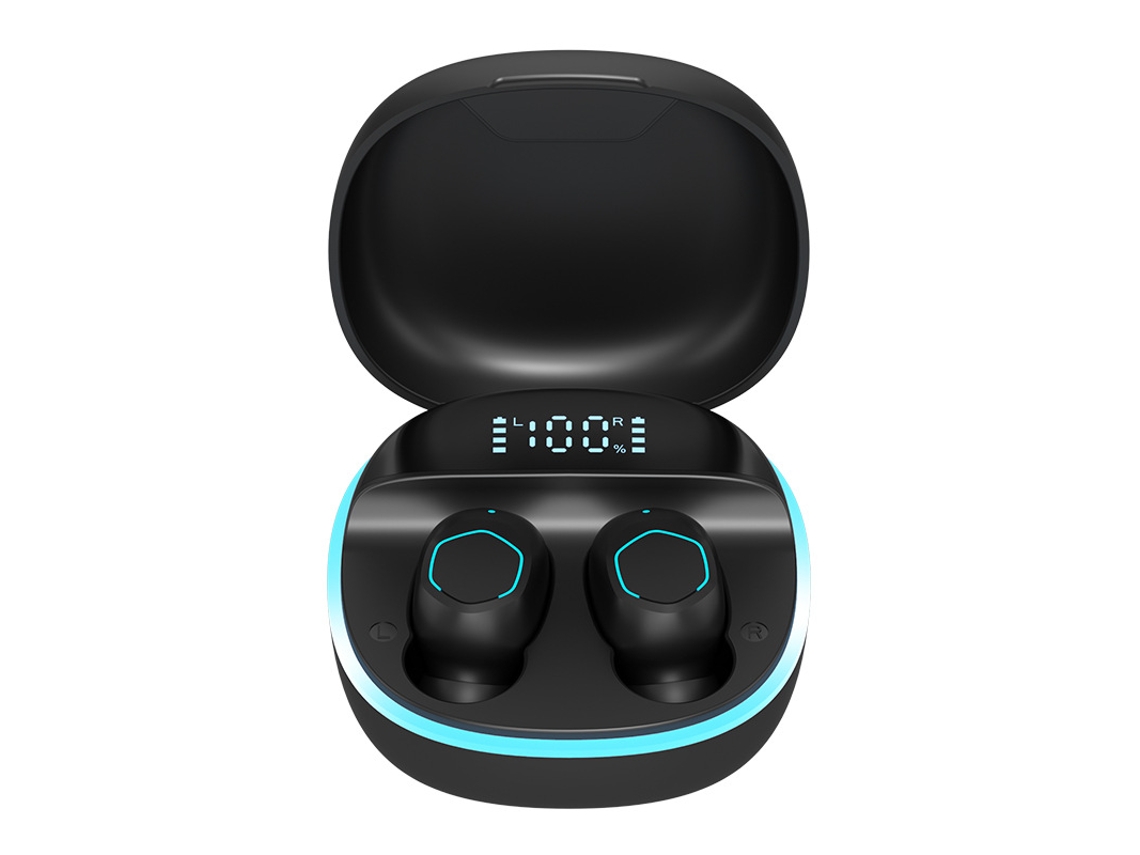 Auriculares Sem Fio Binaural Tws  para Jogos com Display Digital Bluetooth de Baixa Latência