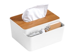 Caixa De Lenços De Papel Retangular 3 Em 1 Com Tampa De Madeira, Ideal Para Uso Em Casa, No Escritório E No Carro.
