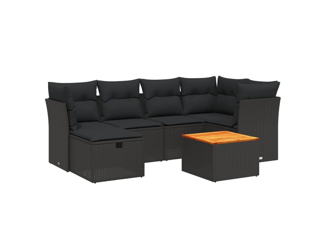 Garden Sofa Set, Garden Sofa Sets Vidaxl Preto Rattan / Vime (n/a)