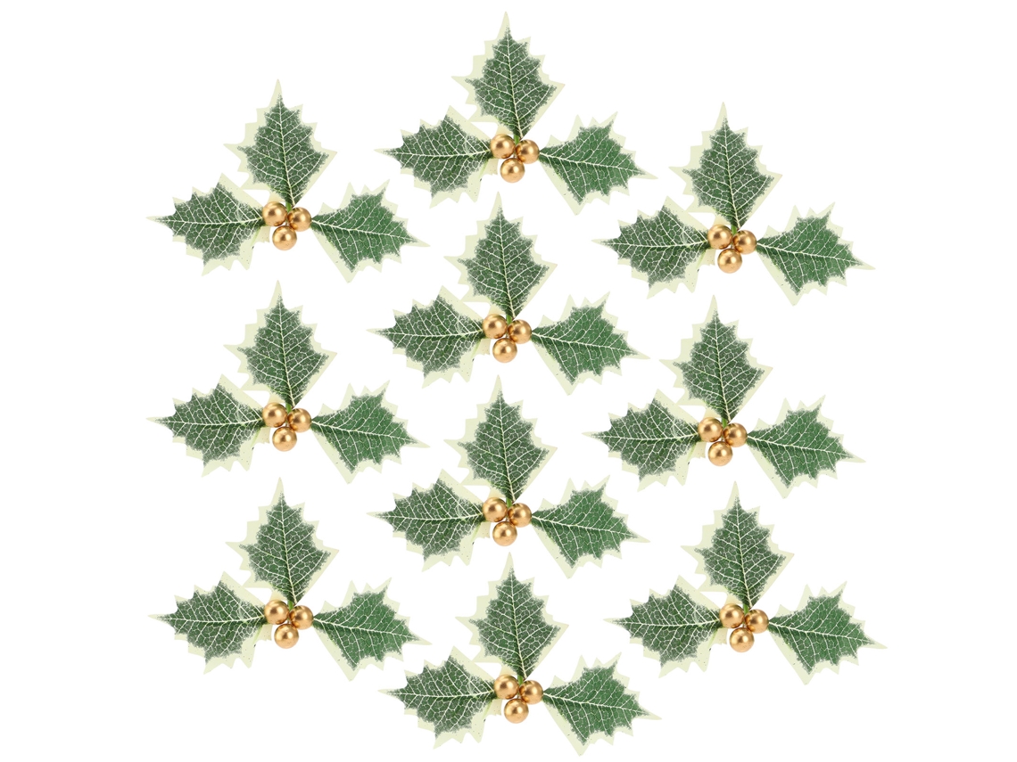 Pack de 10 Frutas e Folhas Gold para Decoração de Árvore de Natal e Guirlanda LAXISCREED