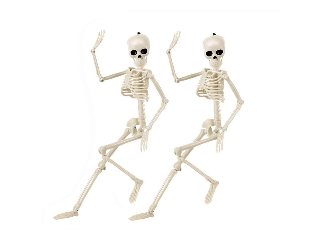 2026 decorações de Esqueletos para Halloween de Corpo Completo com Articulações Posicionáveis 2 Pacotes 15''