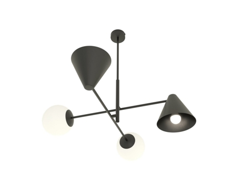 Candeeiro Suspenso Hermes Metal Preto 70X60X70 Cm EPIKASA