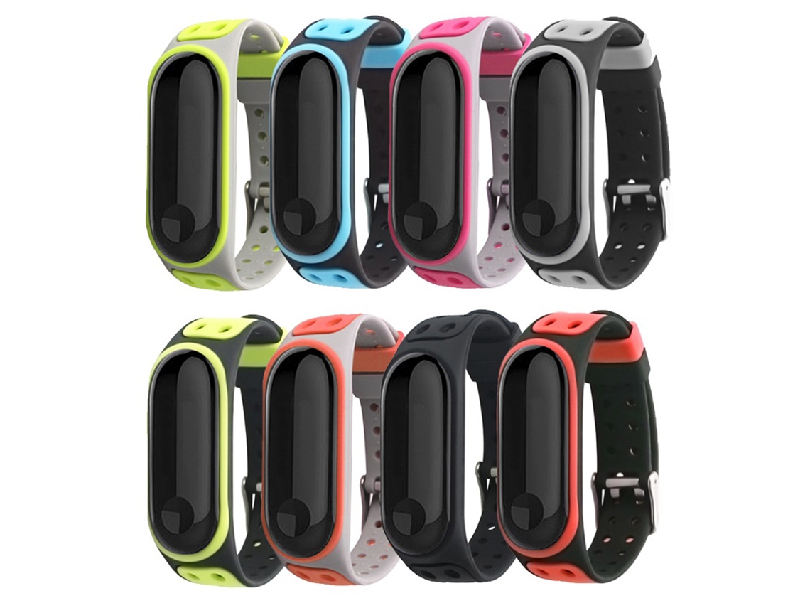 Cinto de Relógio de Silicone Bicolor EOOCOO (compatível com Xiaomi Mi Band 3/4, Produto em Liquidação)