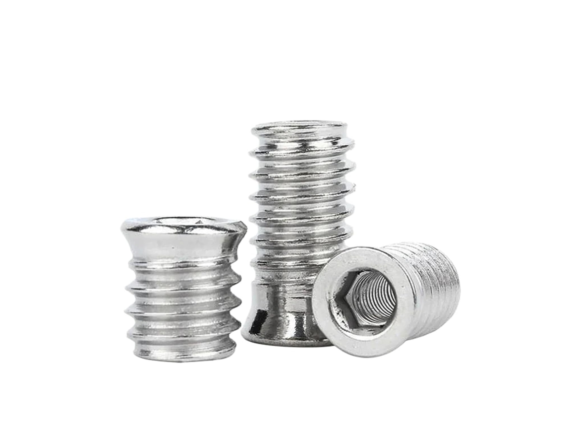 5-porcas De Inserção Sextavadas Em Aço Inoxidável 304 M3 M4 M5 M6 M8 M10 Para Móveis Madeira M6x25 5 Peças