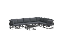 Conjunto 8 Conjunto De Sofá De Jardim Vidaxl Preto Alumínio (353 X 213 X 71 Cm)
