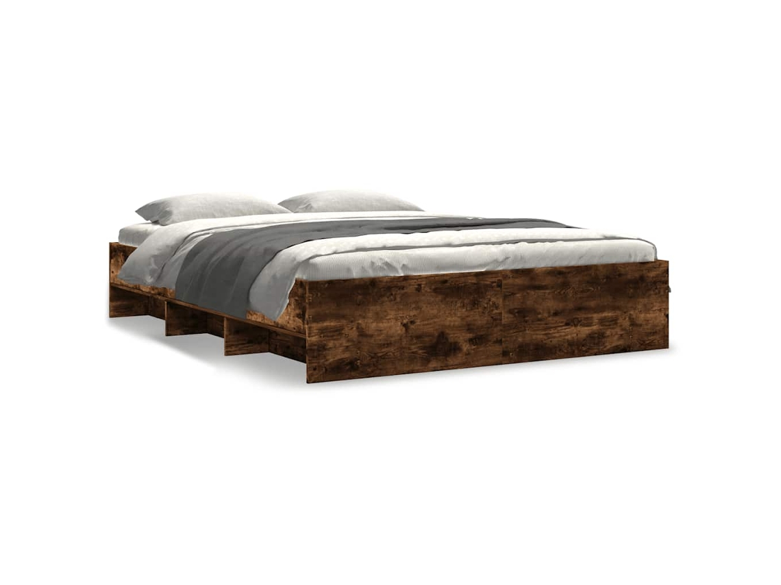 Bed Frame, Bed Frames Vidaxl Marrom Madeira Processada (150 X 200 Cm)