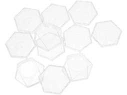 Suporte De Exibição Baluue Com 10 Esferas Acrílico Transparente E Base Hexagonal, Ideal Para Espaços De Exposição E