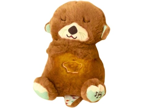 Peluche Sensorial Interativo Com Luz E Música Clickionit Lontra Que Respira Castanho Clickonit