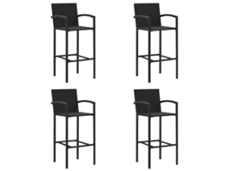 Vidaxl Bancos De Bar 4 Pcs Vime Pe Preto