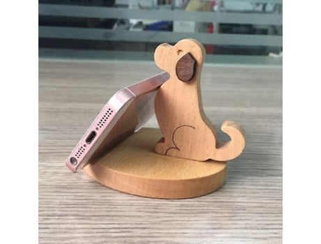 Suporte Para Celular Em Madeira De Faia, Estilo Golden Retriever