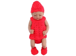 Mali boneca Bebê Realista de Silicone 10 Polegadas Menino com Roupa Vermelha e Sapatos