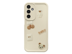 Capa Para Galaxy A16 Com Motivos Ursos Kawaii 3d E Borda Elevada