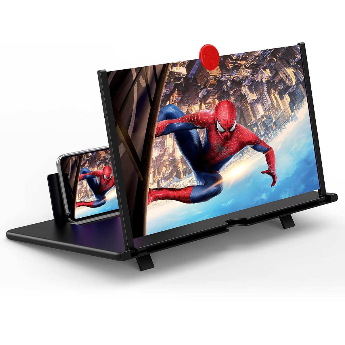 Ampliador de Tela 12", Projeção 3d Hd para Celular, Filmes, Vídeos e Jogos, Suporte Dobrável com Integrada AQUAFORGE