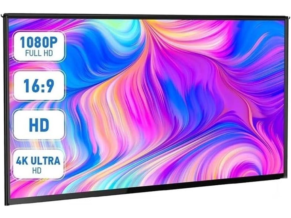 Tela de Projeção 100 Polegadas Hd Portátil, para Uso Doméstico e Externo