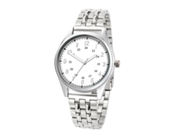 Relógio de Moda Simples Casual para Homem Pulseira de Aço Presente (mostrador Branco)