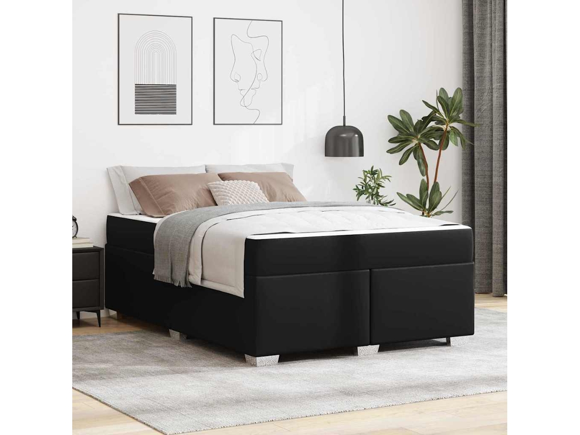 Vidaxl Estrutura Da Cama Preto 140 X 200 Cm Tecido
