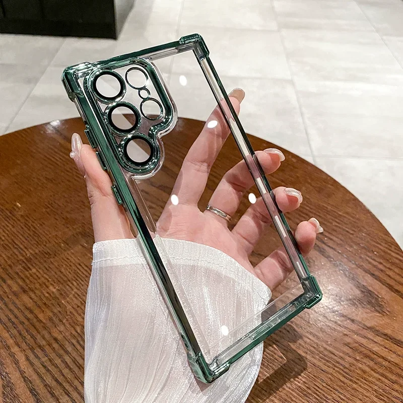 Capa Rígida E Resistente A Impactos, Transparente E Luxuosa (verde Escuro A15 4g 5g)