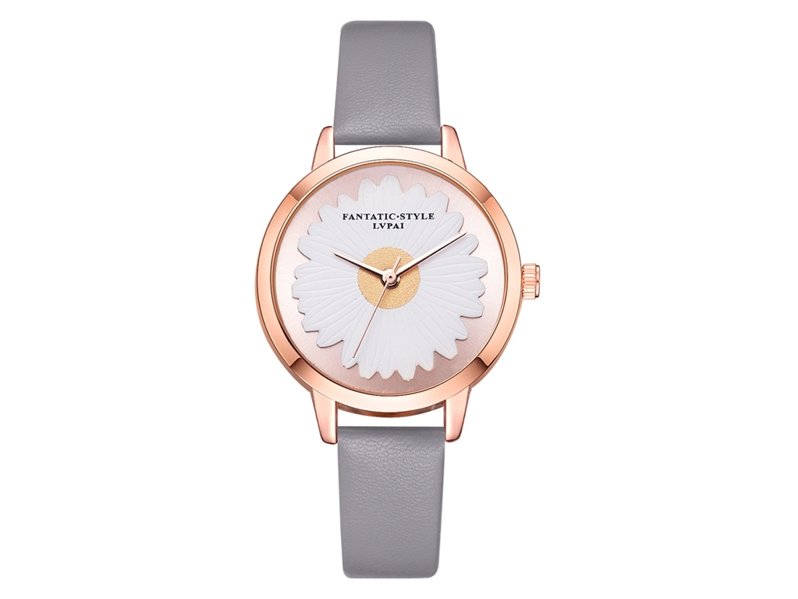 Relógio de Pulso Feminino Casual Lvpai com Movimento de Quartzo e Cinto Pu Cinza