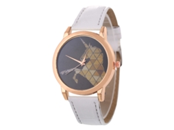 Relógio de Pulso para Casais com Pulseira de Couro Pu Estilo Fashion (branco)