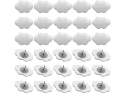 Alfinetes decorativos em formato de nuvem, em resina creme, pacote com 30 unidades. Design criativo e fácil de usar.