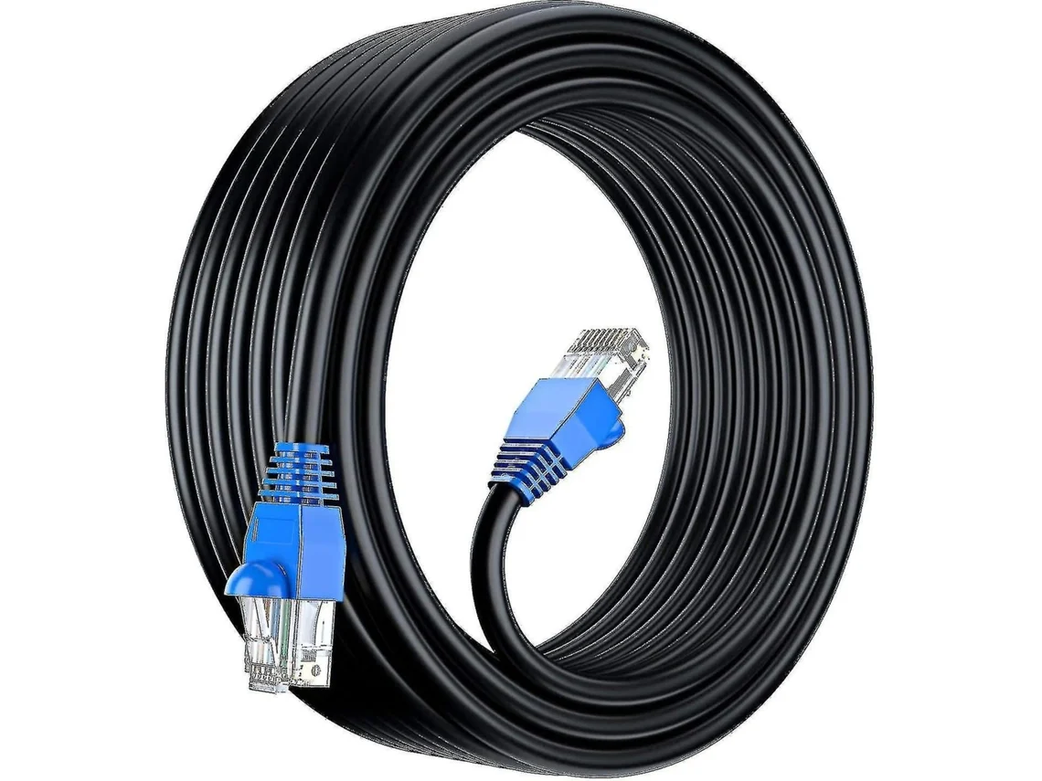 Cabo De Rede Ethernet Cat6 Para Áreas Externas, À Prova Dágua, Enterrado Diretamente, De 50 M Utp Aprox. 550 Mhz Preto, 50 Metros Hongde Slowmoose