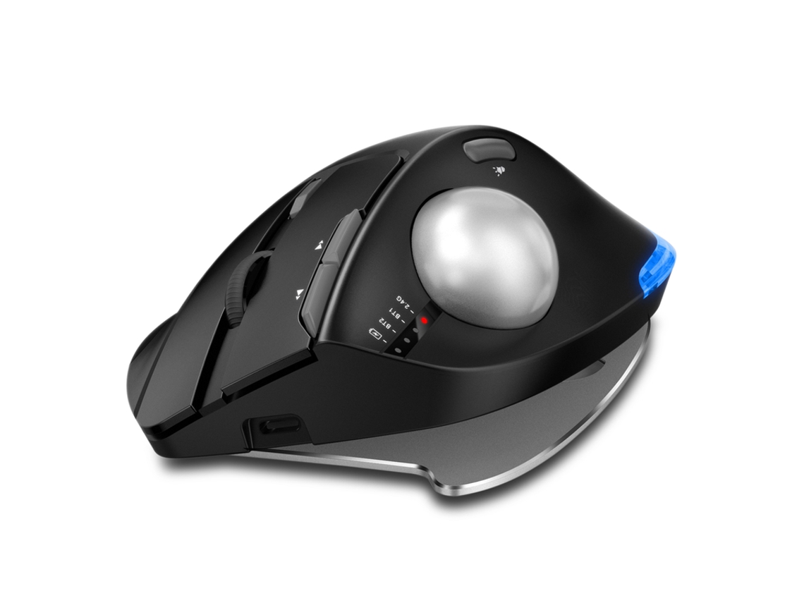 Rato Yizhood F33 Rollerball Recarregável Sem Fio De Bluetooth 2.4g De Trackball Para O Desenho Do Escritório Do Pc Preto