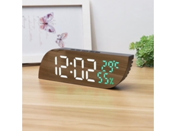 Relógio De Cabeceira Geométrico Com Espelho Led, Função Soneca, Temperatura/umidade Digital. Ideal Para Estudantes, Versão Branco E Verde. Sfushos