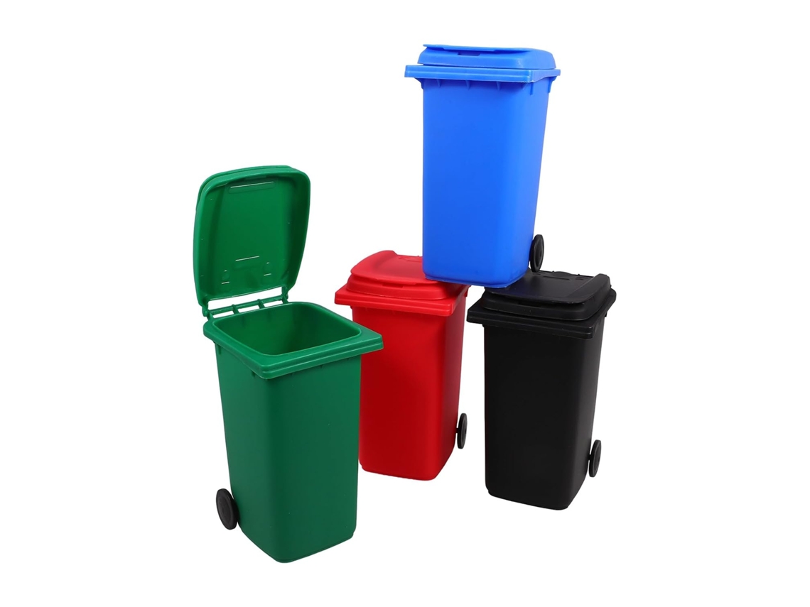 Conjunto De 4 Mini Plástico Escritório Lixeiras
