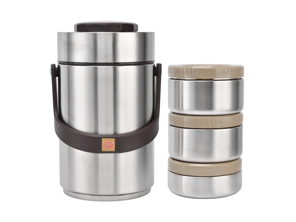 Caixa de Almoço LAXISCREED Inox 304 2.3l 3 Camadas