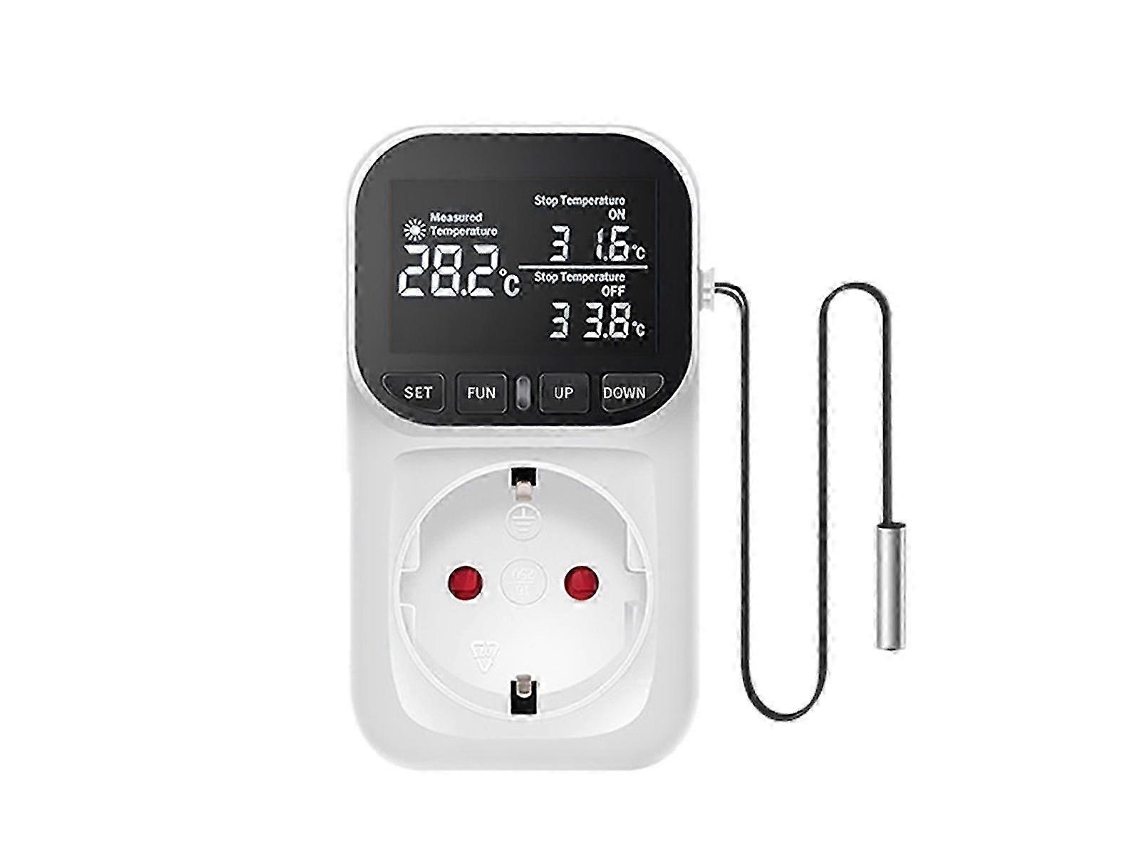 Controlador De Temperatura Digital, Termostato Com Temporizador E Tomada Sensor Para Casa, Estufa, Cjy