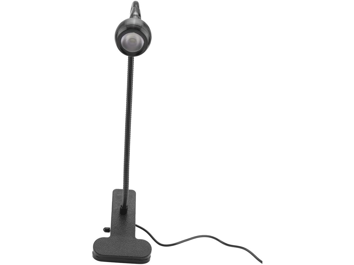 Luminária De Mesa Zerodis, Led 3w, Para Leitura, Com Haste Flexível De 360° E Clipe Para Proteção Ocular, Ideal Para