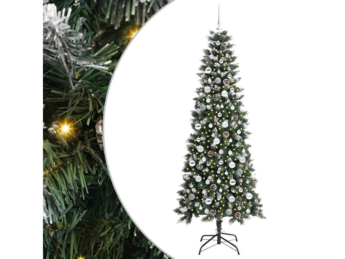 Conjunto 1 Árvore De Natal Artificial Vidaxl Verde Pvc (210 Cm)
