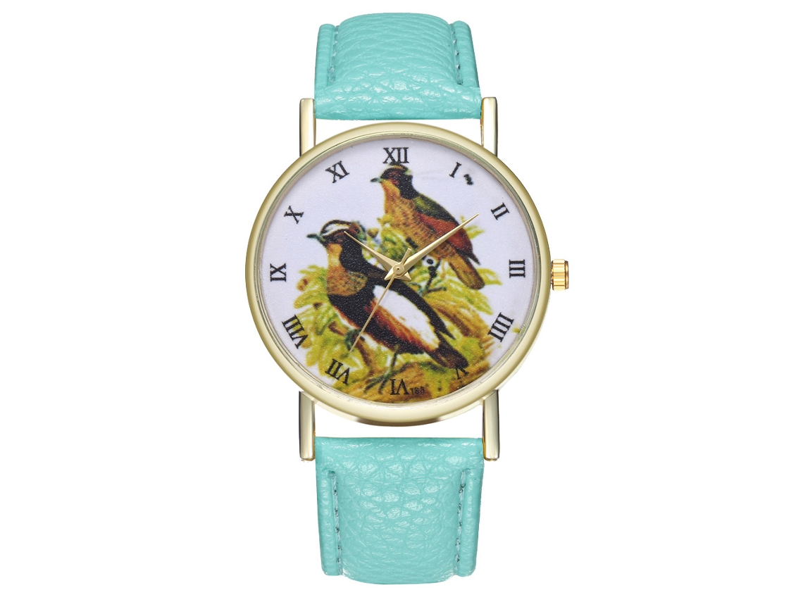 Reloj Analógico De Cuarzo Para Mujer Y Hombre Con Correa De Pu Color Menta