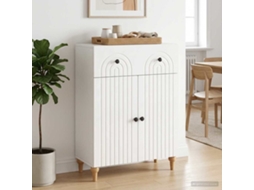 Vidaxl Buffet Branco Brilhante 66 X 34,5 X 90 Cm Derivados De Madeira
