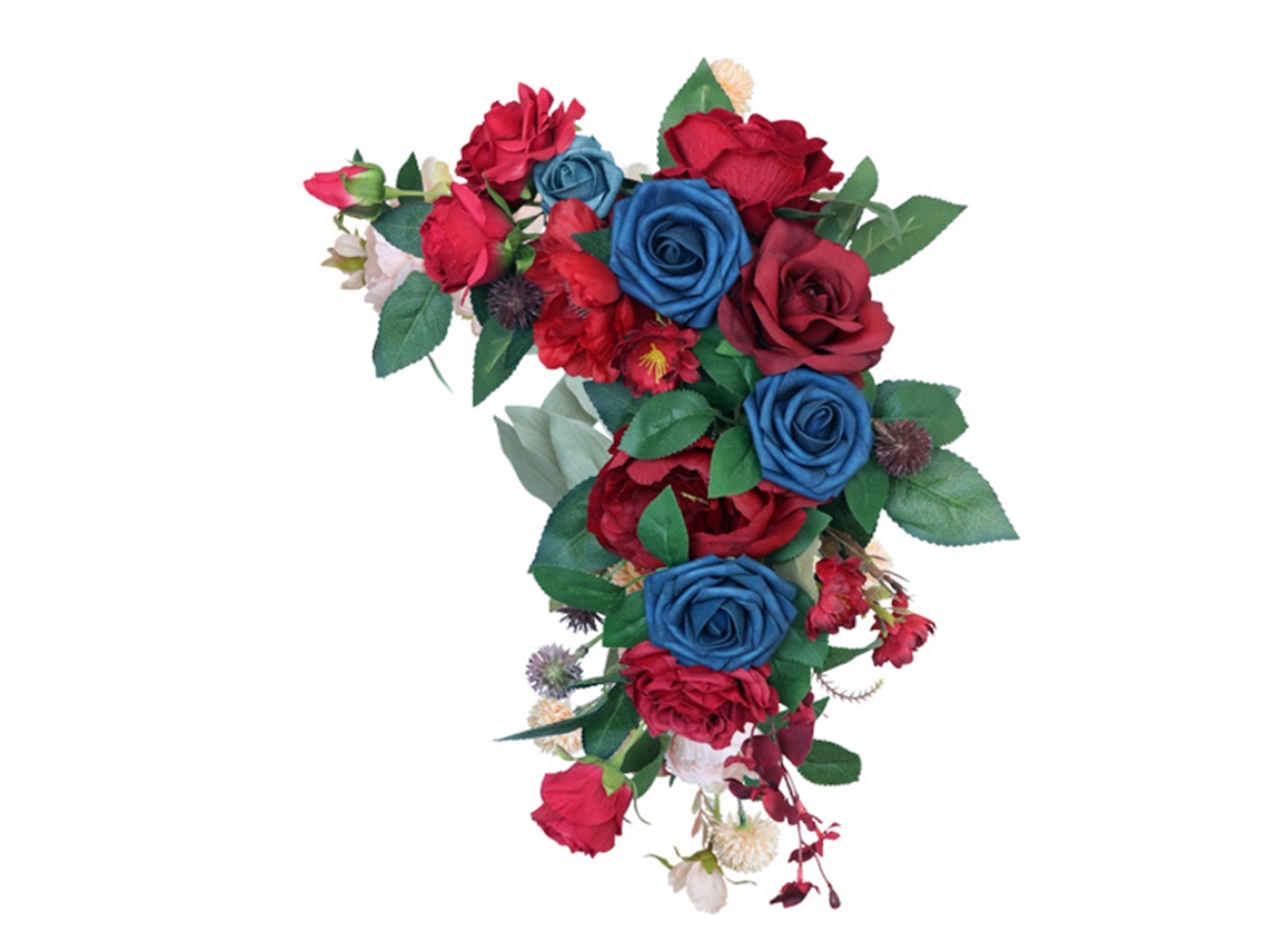 Sinal de boas-vindas com prato de água para decoração de casamento burgúndia azul safira LAXISCREED