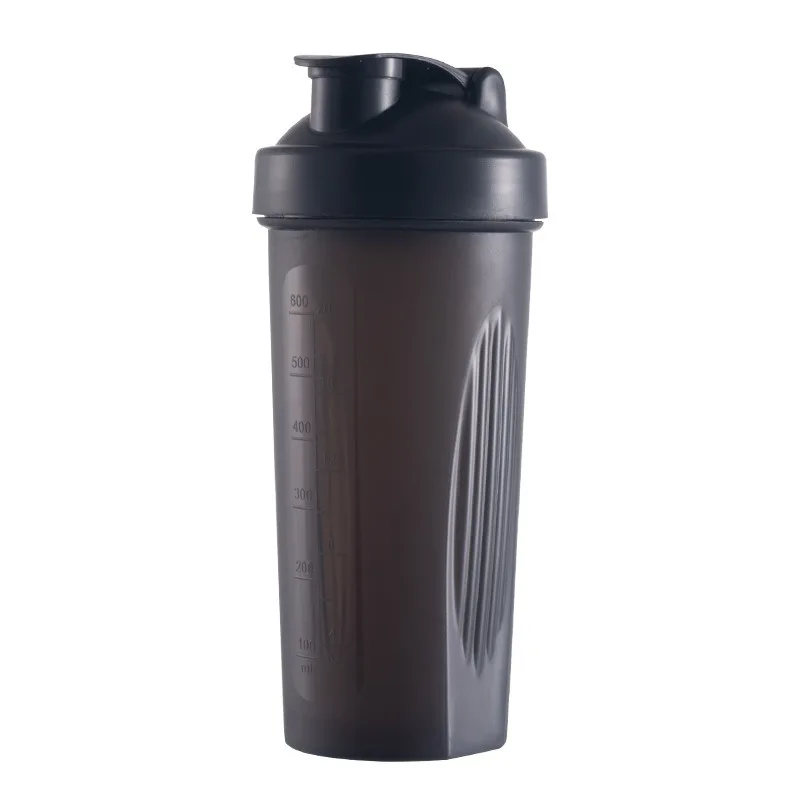 Garrafa Portátil À Prova de Vazamentos de 600ml para Proteína em Pó com Balança e Copo Misturador. MDUG (preto)