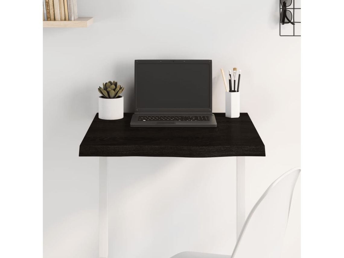 Vidaxl Tampo De Mesa 60x60x(2-4) Cm Carvalho Tratado Castanho-escuro