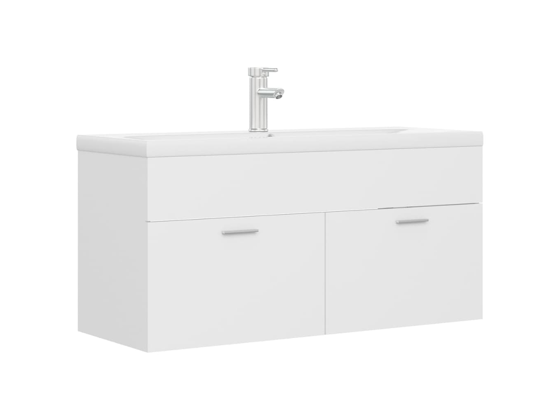 Armário de Lavatório com Lavatório Embutido Contraplacado Branco MAISON EXCLUSIVE