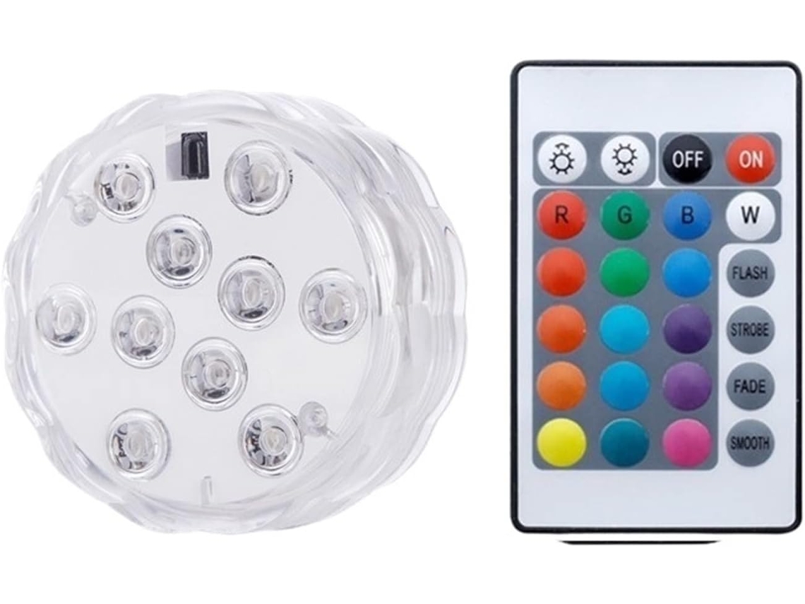 Submersível Rgb Controle Remoto Bateria Lâmpada Subaquática Ip68 Tigela Jardim Externo Piscina Decoração Festas 1 GOKOCO