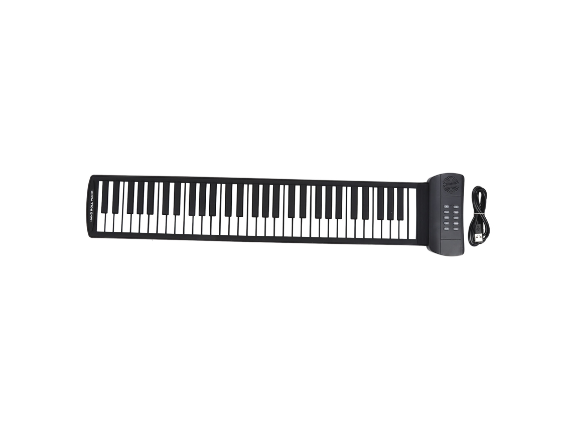 Piano portátil enrollável com 61 teclas, 16 timbres, 6 músicas, com fones para crianças | S/MARCA