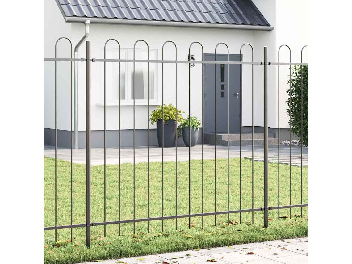 Vidaxl Cerca Para Jardim Boxtel 9 Unid. 15,3 X 1,5 M Cinzeto