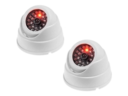 S/MARCA cámara de Vigilancia Falsa Linjou, 2 unidades, LED Piscante, Interior/Exterior, Baterías AA, Montaje en Pared o Techo