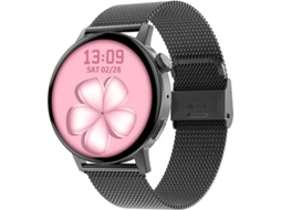 Smart Relgio Unissex 1.36 Redondo Tecido Colorido Toque Nfc Bluetooth Chamada Assistente Voz Senha Faixa Atividade Preto Bestvite