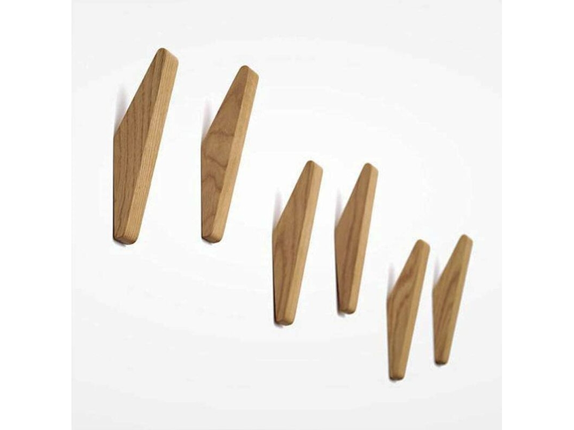 Conjunto De 6 Cabides De Madeira Retrô, Suportam Até 5 Kg, Podem Ser Usados Na Parede, Para Pendurar Roupões, Chapéus E Roupas, Multifuncionais