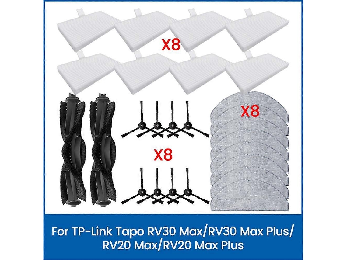 26pcs For Rv30 Max/rv30 /rv20 Max/rv20 Replacement Part Brush Hepa Filter Mop Cloth