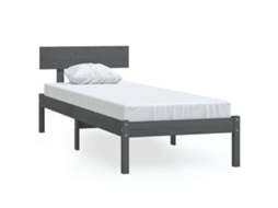 Estrutura de Cama 100x200 Cm Pinho Maciço Cinzento MAISON EXCLUSIVE